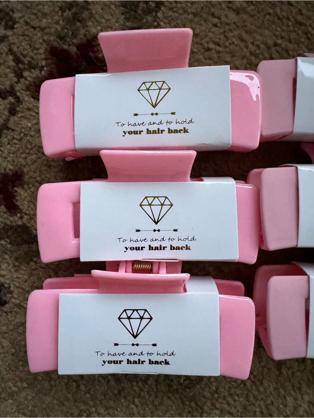 Set of 6 Pink Hair Claw Clips